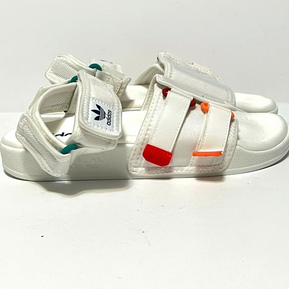 adidas Size 6 Originals New Adilette Sandal 4.0 White Orange Unisex Strap GZ8828 main image 5